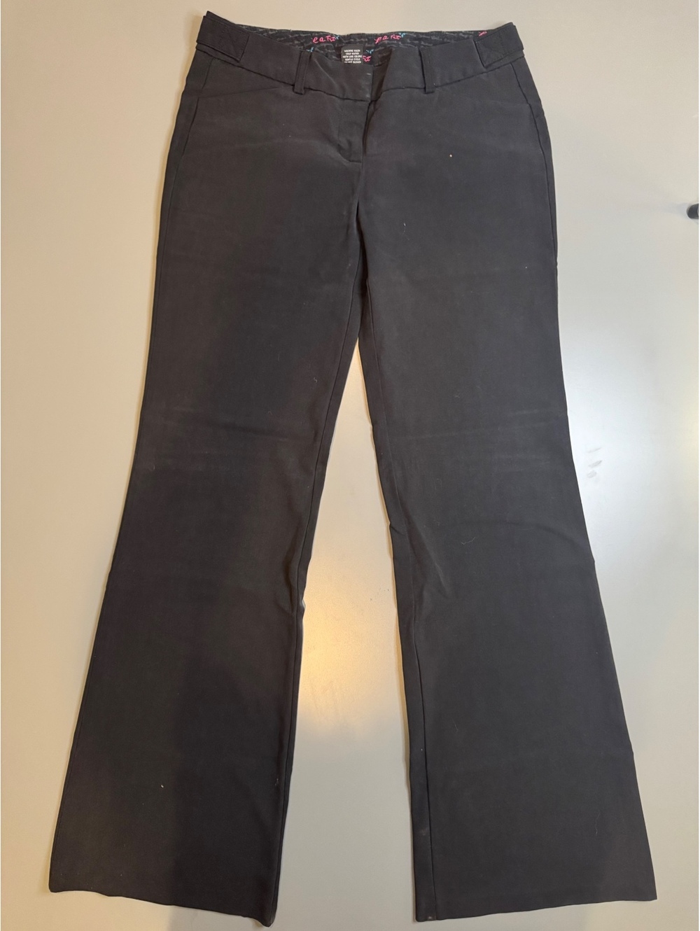 Black Women's Dress Pants with Flared Legs, Size 5